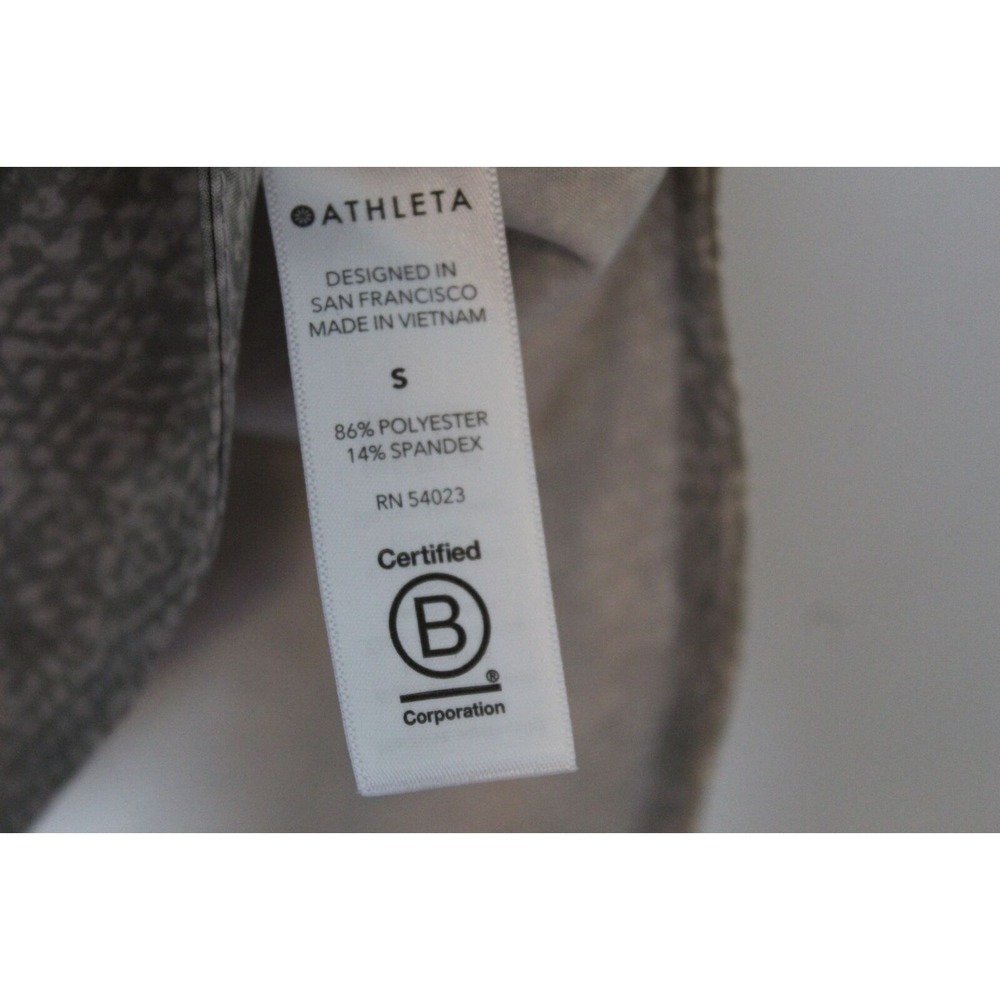 Athleta Zuma Printed Top Collared Viper Gray Small Stretch Tunic Utility Sleek - Picture 8 of 11